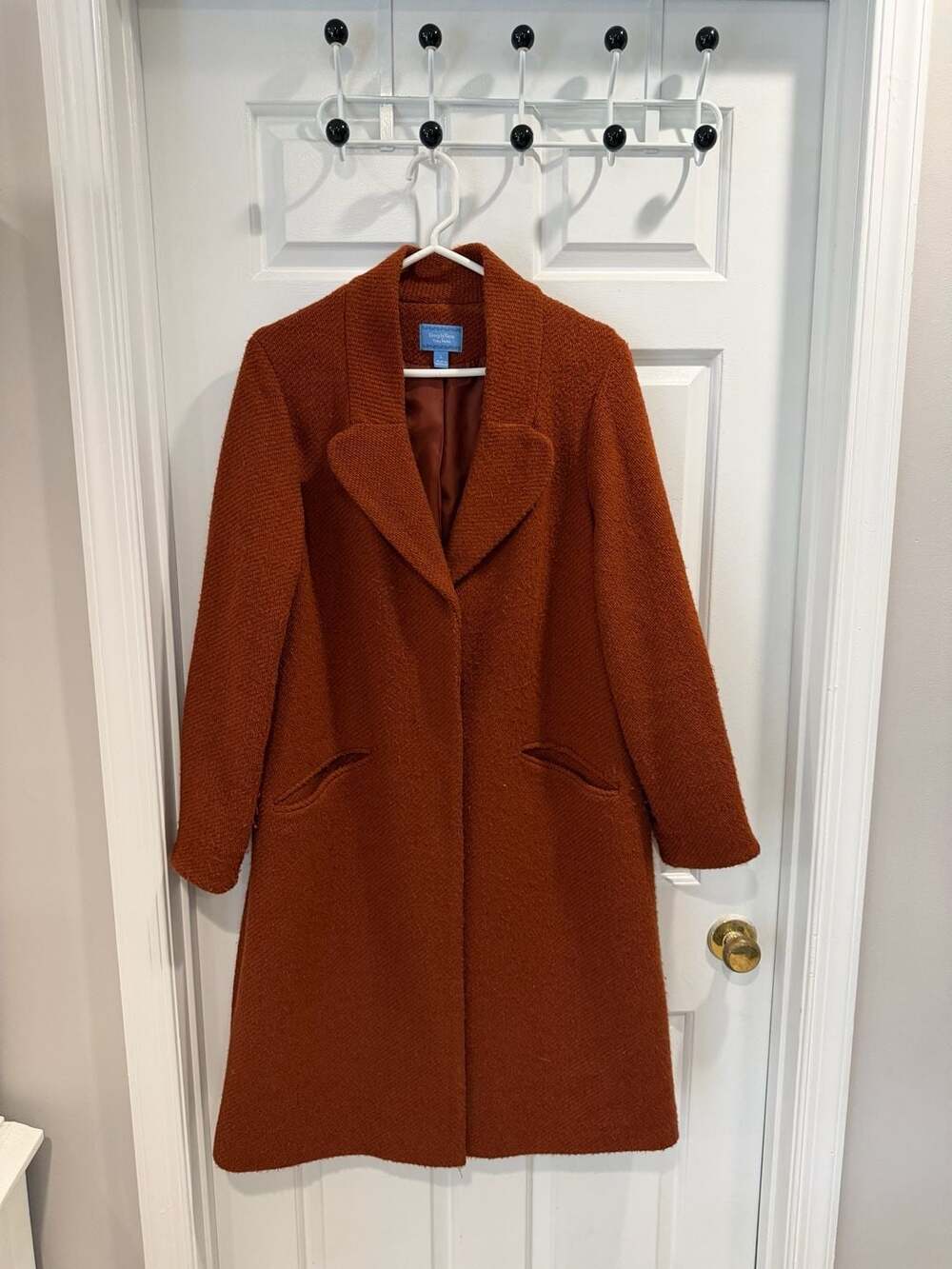 Simply Vera Vera Wang Textured Boucle Longline Coat  Sz L - Wool blend
